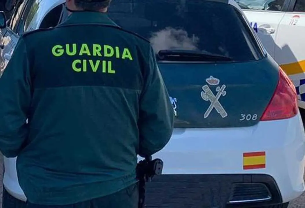  Un agente de la guardia civil, junto a un veh&iacute;culo oficial./Europa Press 