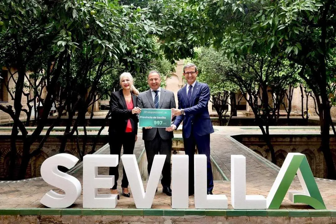  Del Pozo, S&aacute;nchez y Paradela, en la presentaci&oacute;n de los presupuestos de la Junta para la provincia de Sevilla, en la Delegaci&oacute;n del Gobierno andaluz |&nbsp;JUNTA DE ANDALUC&Iacute;A 