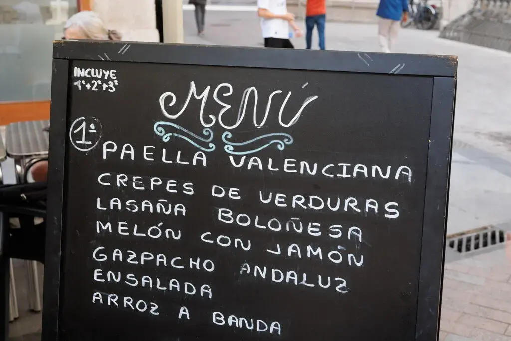 Men&uacute; del d&iacute;a.