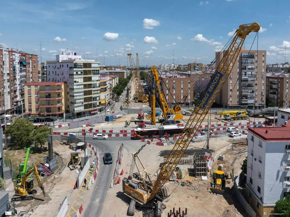  Las obras de la nueva estaci&oacute;n en el hospital Virgen Macarena. | Junta 