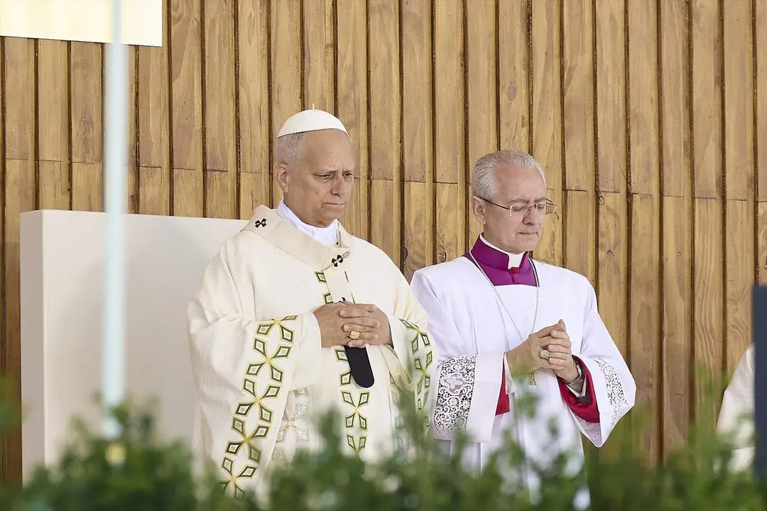  El Papa Le&oacute;n XIV preside la misa de la festividad del Corpus Christi, en la Plaza de Cibeles | Jes&uacute;s Hell&iacute;n / Pool / Europa Press 