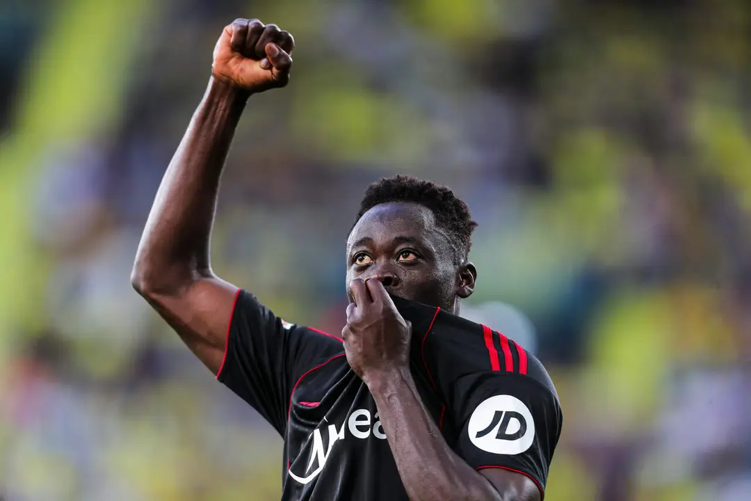  Akor Adams celebra su gol ante el Villarreal. | Archivo/EP 
