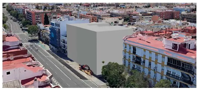  Volumetr&iacute;a del futuro hotel. | GUMA 