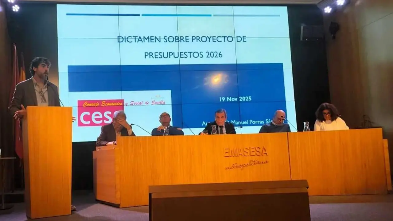  Carlos Aristu, secretario general de CCOO de Sevilla, durante su intervenci&oacute;n en el Pleno del CESS  | CCOO SEVILLA 