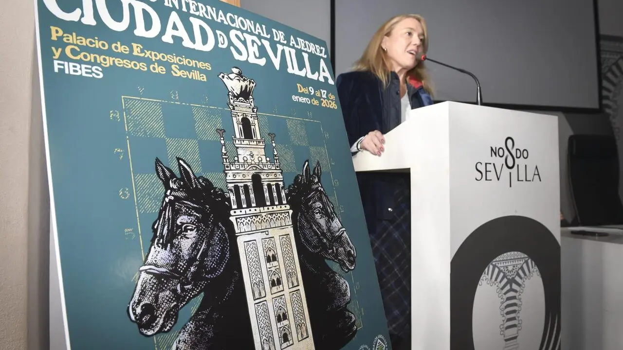  Mar&iacute;a Tena, delegada de Deportes del Ayuntamiento, presenta el Abierto Internacional de Ajedrez Ciudad de Sevilla. | AYTO. 