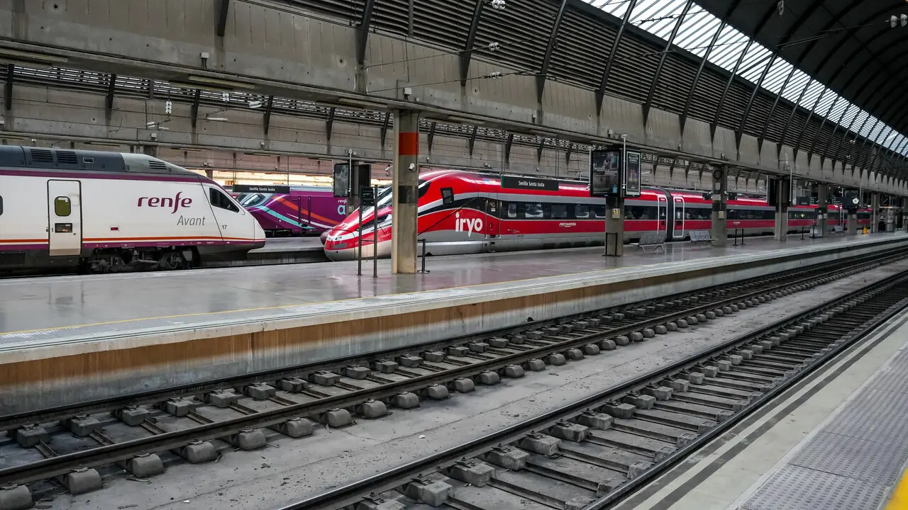  Trenes AVE parados en Santa Justa tras el accidente de Adamuz. | Archivo 