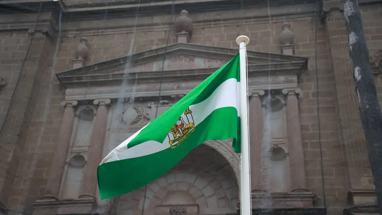 La arbonaida ondea ante el Parlamento andaluz | EP