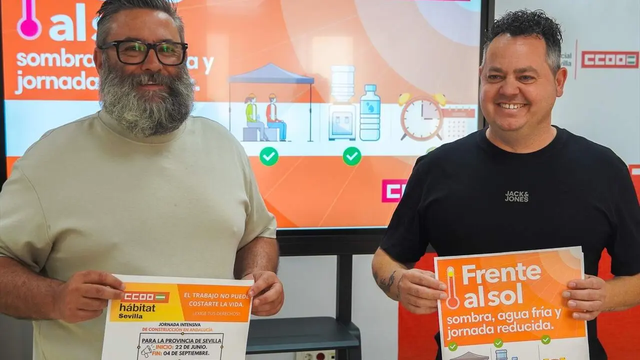  Ignacio S&aacute;nchez e Israel Pizarro en la presentaci&oacute;n de la campa&ntilde;a. | CCOO 