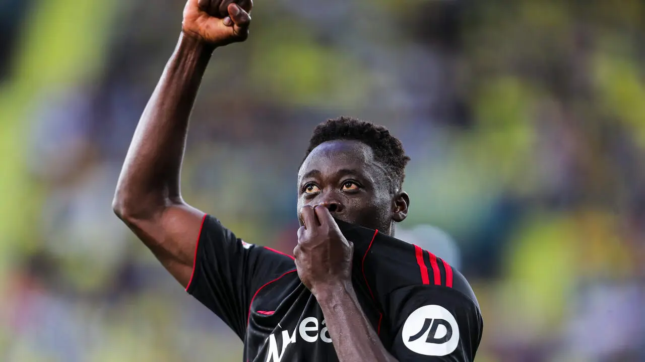  Akor Adams celebra su gol ante el Villarreal. | Archivo/EP 