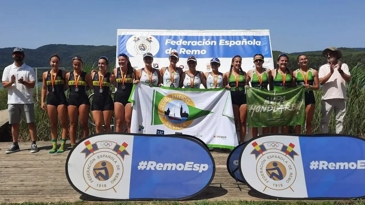  Podio del Campeonato de Espa&ntilde;a de remo en Ba&ntilde;olas, Gerona. | FAR 