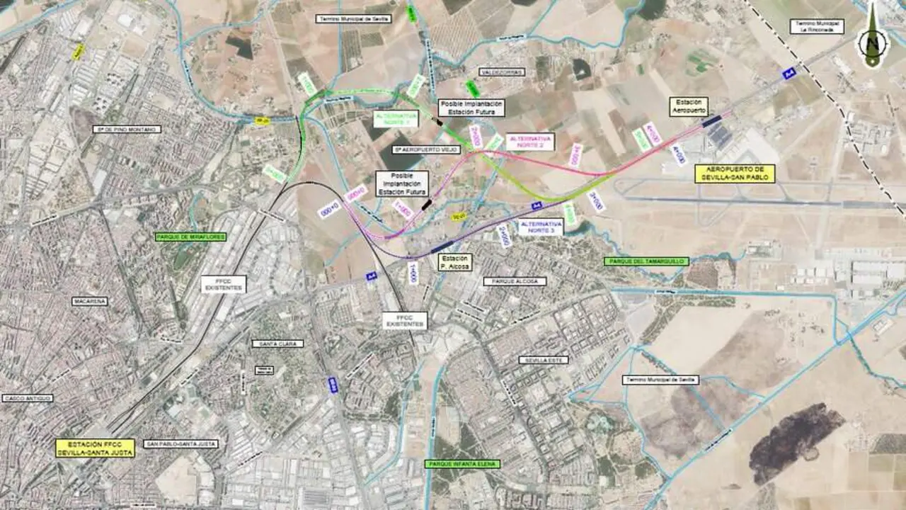  El trazado de la conexi&oacute;n aeropuerto-Santa Justa. | Miteco 