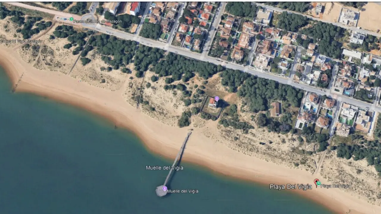  Vista a&eacute;rea de la playa de El Vig&iacute;a.. | googlemaps 